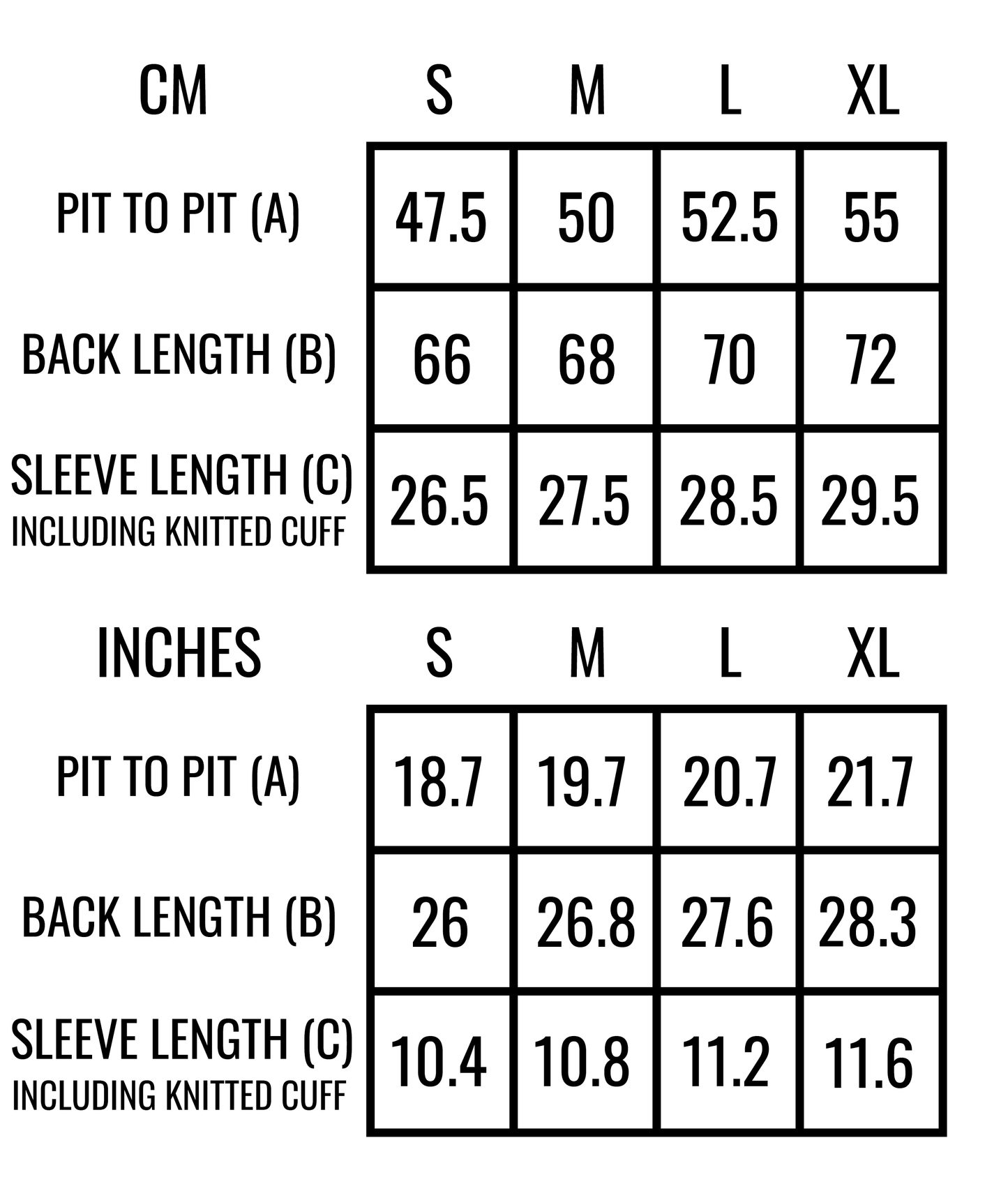 Size chart for the white Life Scholar Henley T-Shirt.