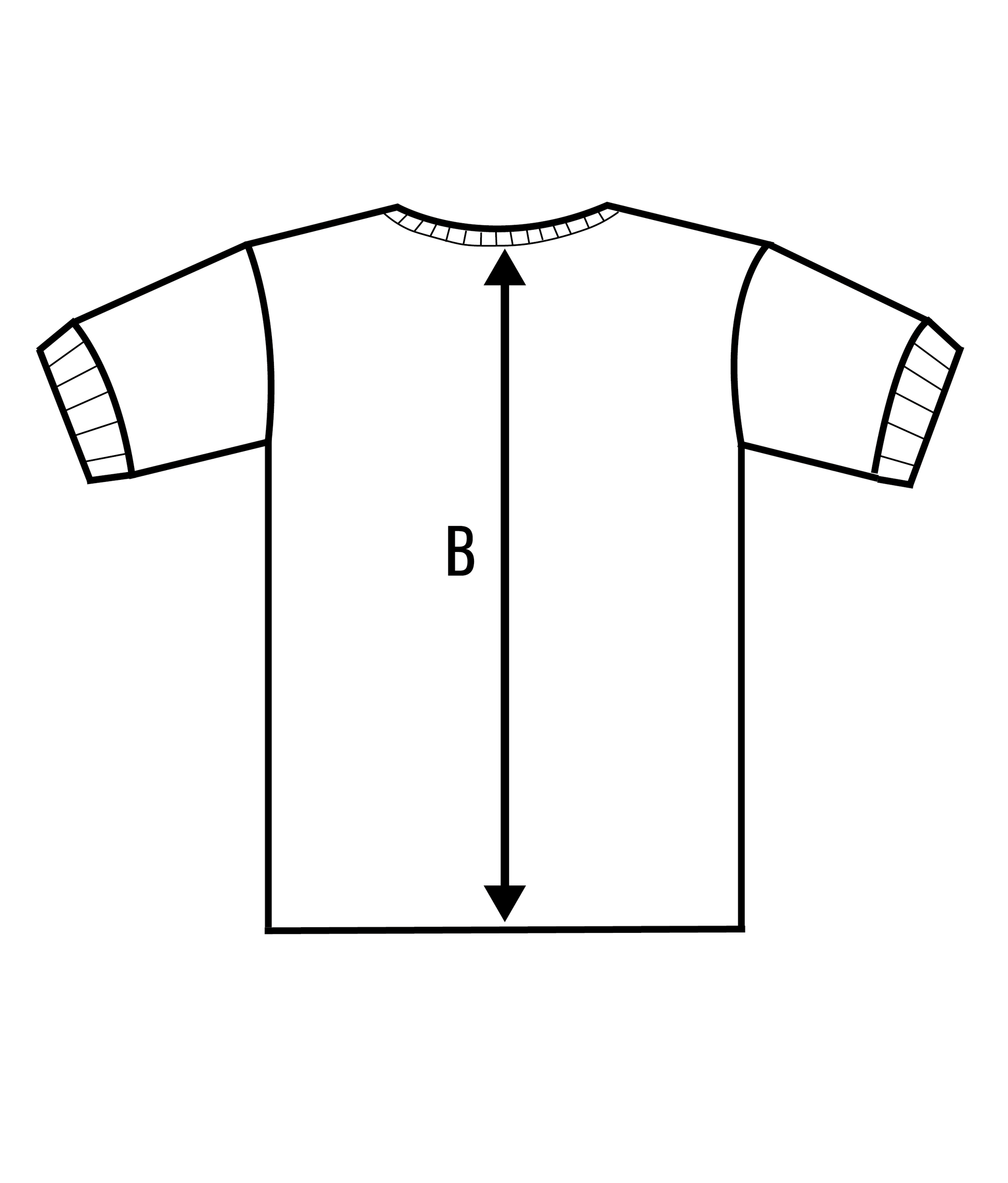Back size image of the Life Scholar Henley T-Shirt measurements.
